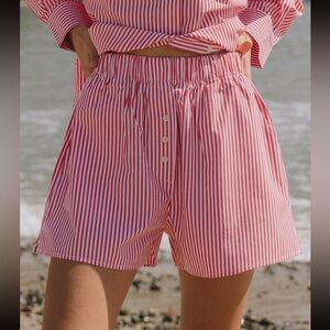 Daily Drills Red Stripe Poplin Shorts